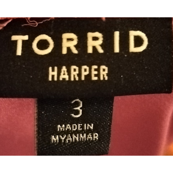 Torrid 3 Women 3x 24W Red Violet (Mauve) Harper Georgette Blouse - Picture 6 of 8